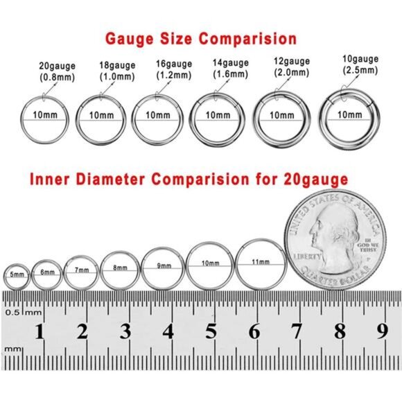 316L Surgical Steel Hinged Nose Ring Hoop for Men & Women – Septum & Cartilage - Picture 3 of 7